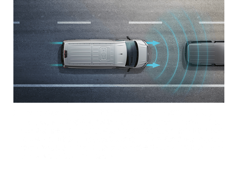 Front Assist 車前碰撞預警系統(含AEB 及行人偵測)＊1＊2
          Front Assist 車前碰撞預警系統，結合行人偵測功能，包含AEB自動輔助緊急煞車功能。當前方輔助雷達感測器偵測未在安全距離內的前方車輛，其距離過近且危險狀況即將發生時，系統將會施以警示聲和燈號，對駕駛進行警告並在必要時進行煞車的輔助，可偵測騎士與行人，大大提高市區中行車安全。(199全車型標配)